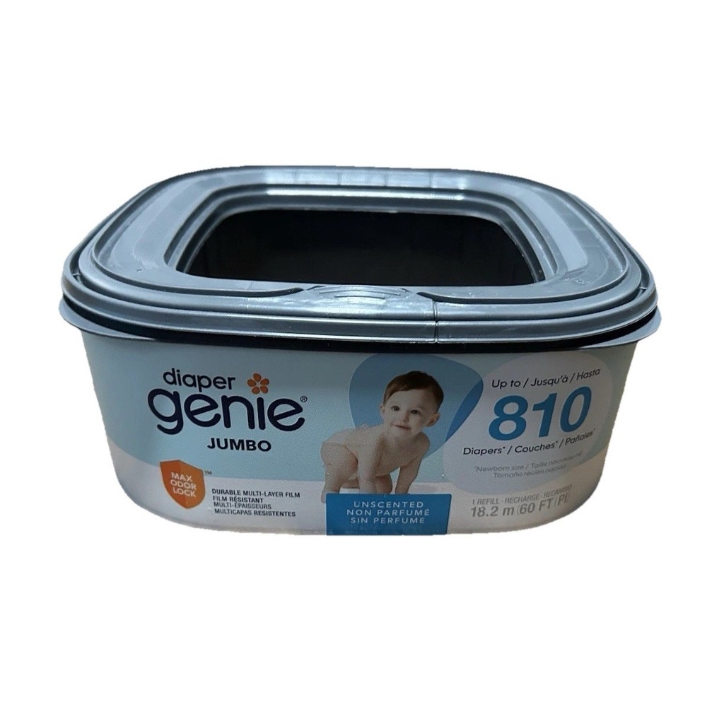 Diaper Genie Jumbo Square Refill, with Continuous Film, can Hold up to 810